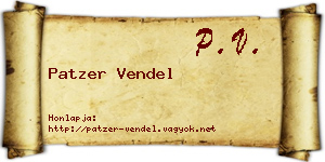 Patzer Vendel névjegykártya